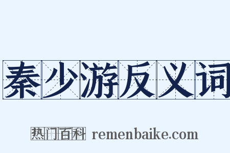 秦少游反义词是什么意思的图片